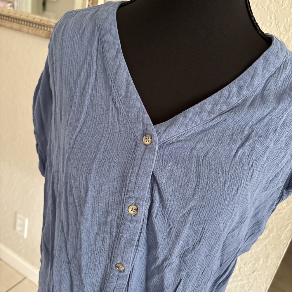 ORVIS Women's Gauzy Button Front Textured Relaxed Fit Top Size M - Picture 3 of 10
